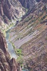 Vertical shot showing canyon bottom and river