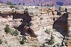 People at Mather point - they toss coins out to the next rock