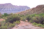 Cliffs seen from a dry wash